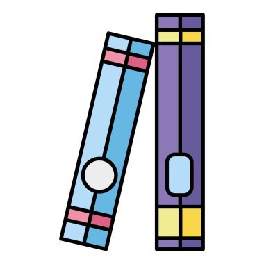 renk kitaplar kurulu tarzı eğitim vektör çizim ön