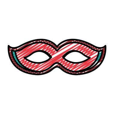 parti maskesi kostüm karnaval stil vektör çizim doodle