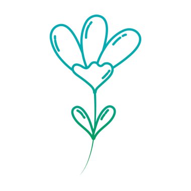 bozulmuş hattı doğa çiçek tarzı egzotik bitki vektör çizim