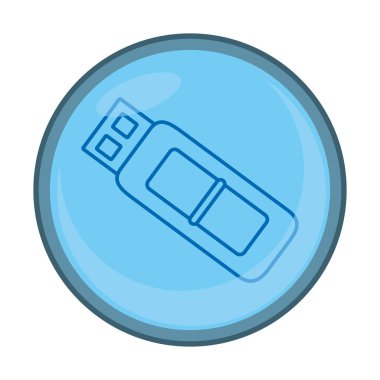 USB bellek veri teknoloji amblemi vektör çizim