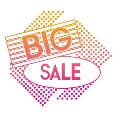 bozulmuş satır büyük satış promosyon moda etiketi vektör çizim