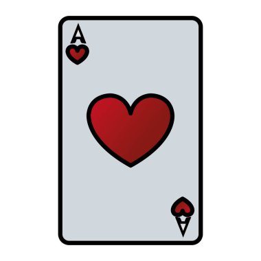 Kalpler poker kart oyun vektör çizim A rengini