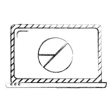 Grunge elektronik dizüstü grafik istatistikleri diyagramı vektör çizim ile