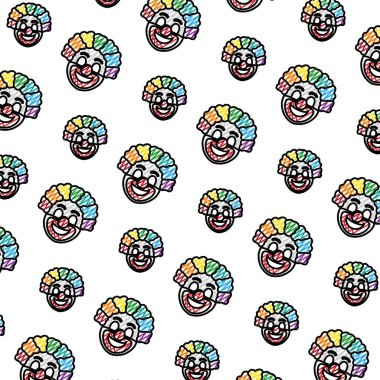 sirk palyaço Festivali kutlama arka plan vektör çizim doodle