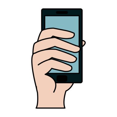 renk el elektronik smartphone dijital teknoloji vektör çizim ile