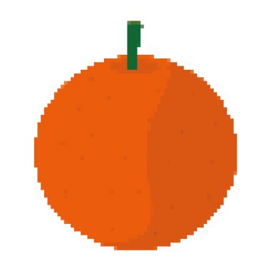 pixelated lezzetli turuncu meyve beslenme vektör çizim