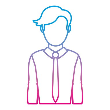 bozulmuş satır zarif adam kravat ve kısa saç modeli vektör çizim