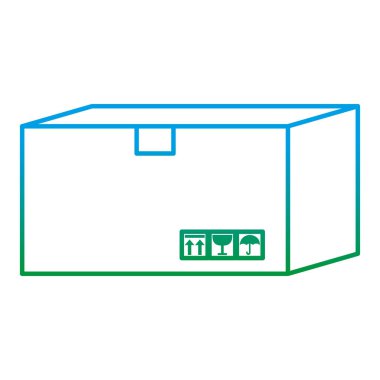 bozulmuş satır büyük bir kutu paket boş ürün vektör çizim