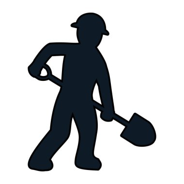 renk sembol işçi kürek ekipman bakım vektör çizim ile