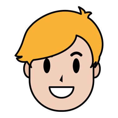 iyi adam kafa saç modeli tasarım vektör çizim ile renk