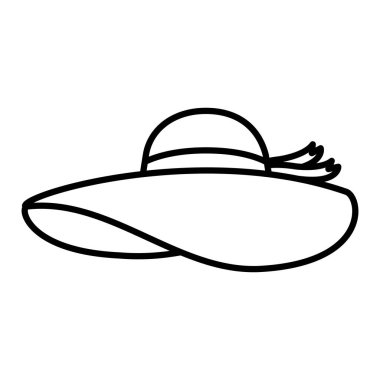 satır güzellik kadın şapka şerit stil vektör çizim ile