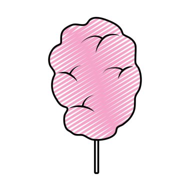 Doodle tatlı kabarık şeker ipi Aperatif vektör çizim
