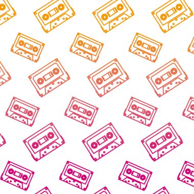 degarded çizgi retro kaset stereo müzik arka plan vektör çizim