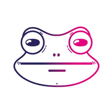 satır sevimli kurbağa baş vahşi hayvan vektör çizim