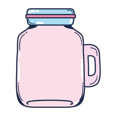 Doğa mason kavanoza sağlıklı meyve suları vektör çizim ile