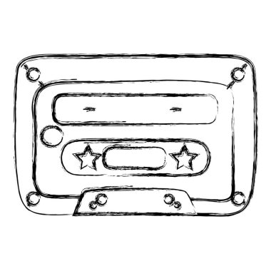 Grunge olde kaset stereo kaset ses vektör çizim