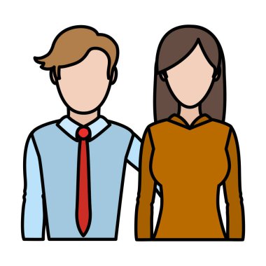 renk profesyonel kadın ve adam ortağı arkadaşlar illüstrasyon vektör