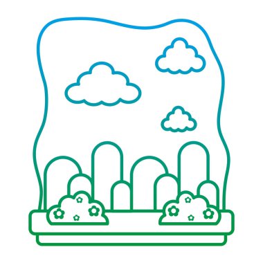 bozulmuş satır güzellik dağlar egzotik çiçekler stil vektör çizim ile