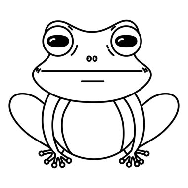 satır şirin egzotik kurbağa vahşi hayvan vektör çizim