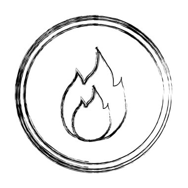 Grunge sıcak yanmak alev ateş amblemi vektör çizim