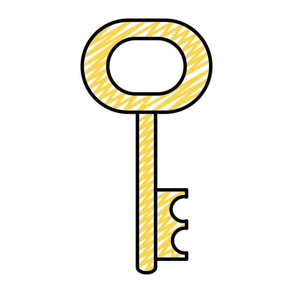 Doodle Κλειδί Πρόσβασης Προστασίας Αντικείμενο Στυλ Εικονογράφηση Διάνυσμα — Διανυσματικό Αρχείο