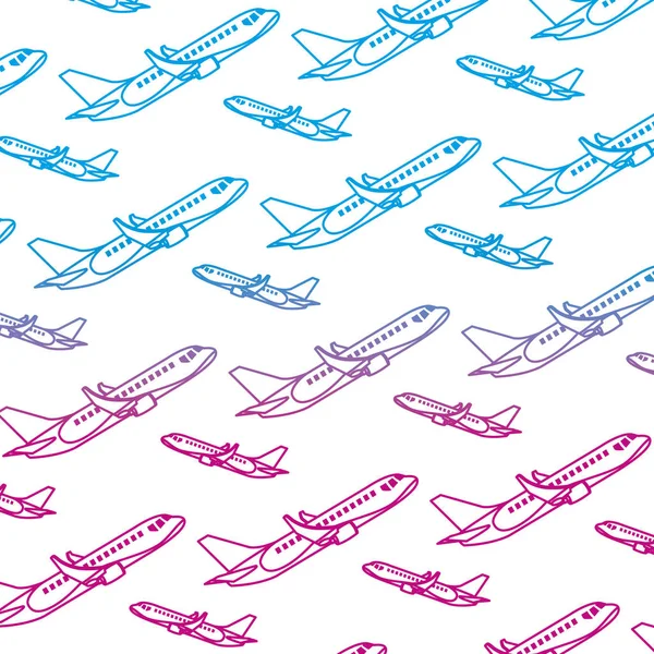 Деградована Лінія Сторона Подорожі Літак Транспортний Фон Векторні Ілюстрації — стоковий вектор