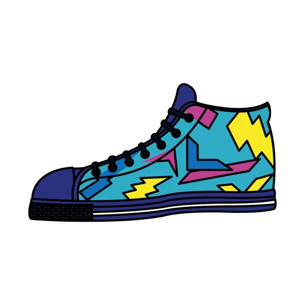 Couleur Mode Sneaker Confortable Chaussures Style Vectoriel Illustration — Image vectorielle