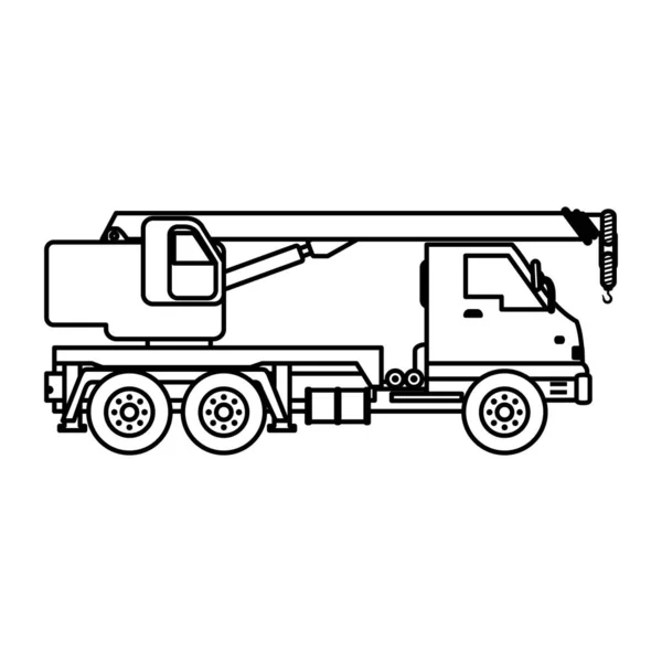 Linie Lkw Riemenscheiben Baumaschinen Service Vektor Illustration — Stockvektor