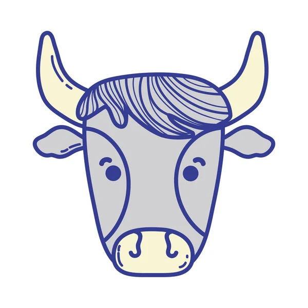 Χαριτωμένο Αγελάδα Κεφάλι Φάρμα Ζώων Διανυσματικά Εικονογράφηση — Διανυσματικό Αρχείο