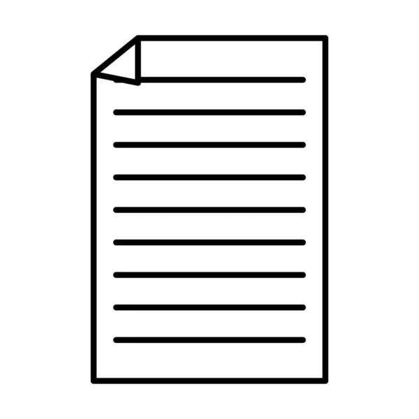 Linie Büro Papier Dokument Geschäft Arbeit Vektor Illustration — Stockvektor