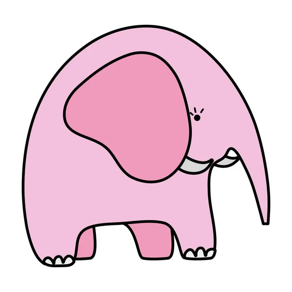 Kleur Schattig Olifant Wilde Dieren Schepsel Vectorillustratie — Stockvector