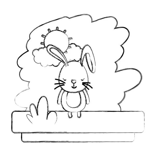 Гранжа Гаваї Милий Кролик Дика Тварина Векторні Ілюстрації — стоковий вектор