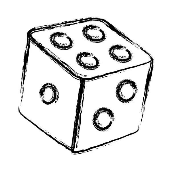 Grunge Kasino Kostky Cube Game Závislost Vektorové Ilustrace — Stockový vektor