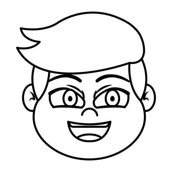 线男孩头发型与面部表情向量例证 — 图库矢量图片