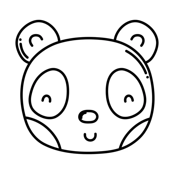 Línea Linda Cabeza Panda Animal Salvaje Vector Ilustración — Vector de stock