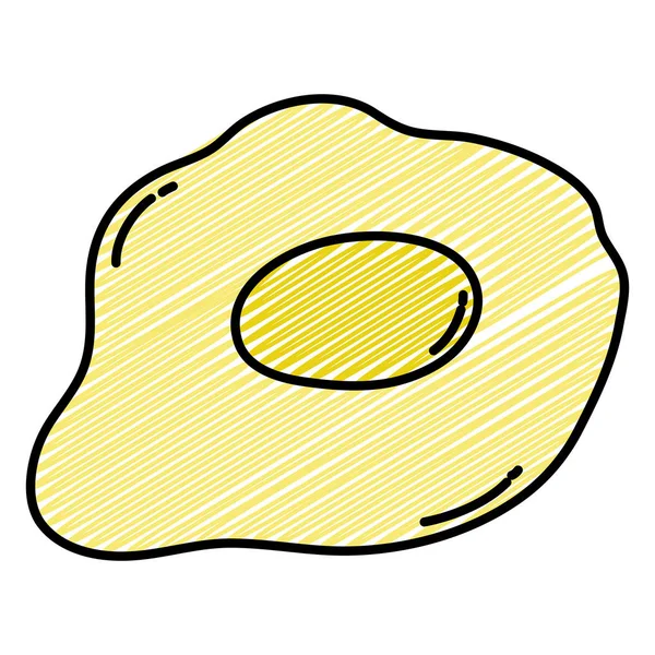 Doodle Oeuf Frit Petit Déjeuner Protéines Nutrition Vecteur Illustration — Image vectorielle