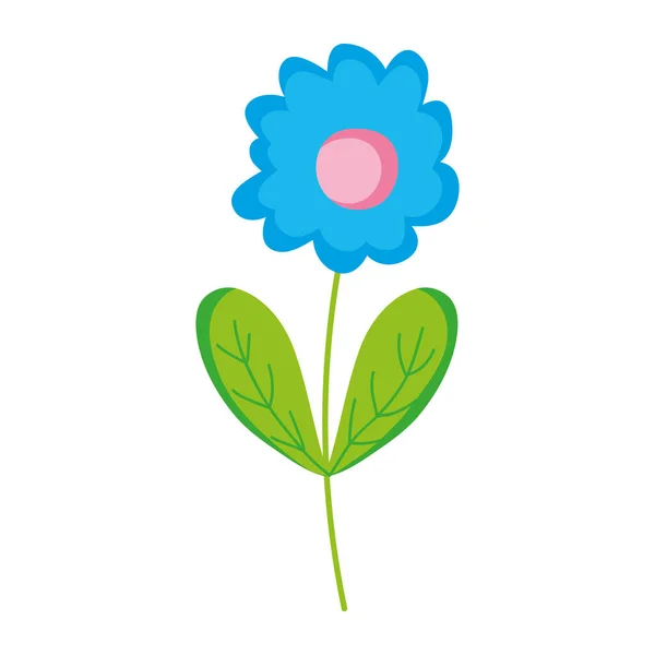 Schönheit Exotische Blume Mit Blättern Vektor Illustration — Stockvektor