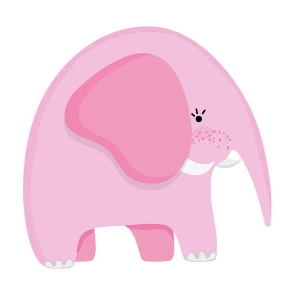 Roztomilý Slon Divoké Zvíře Zvíře Vektorové Ilustrace — Stockový vektor