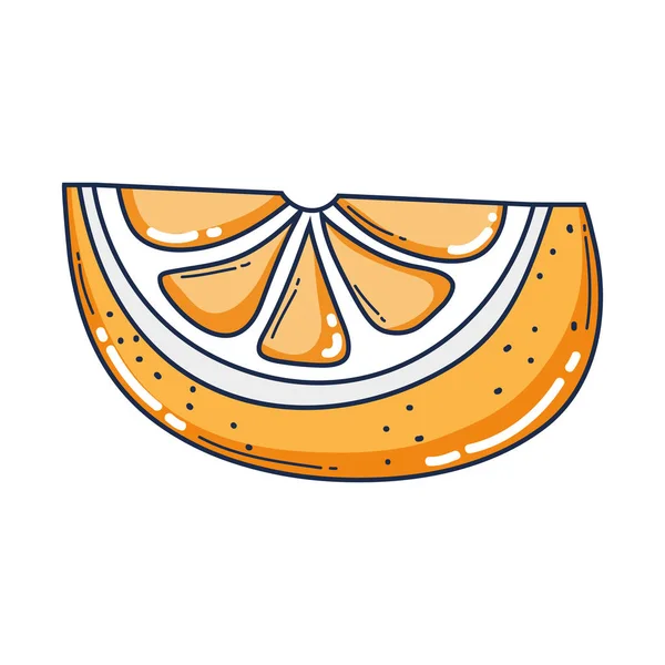 Délicieuse Tranche Orange Orange Vecteur Fruits Biologiques Illustration — Image vectorielle