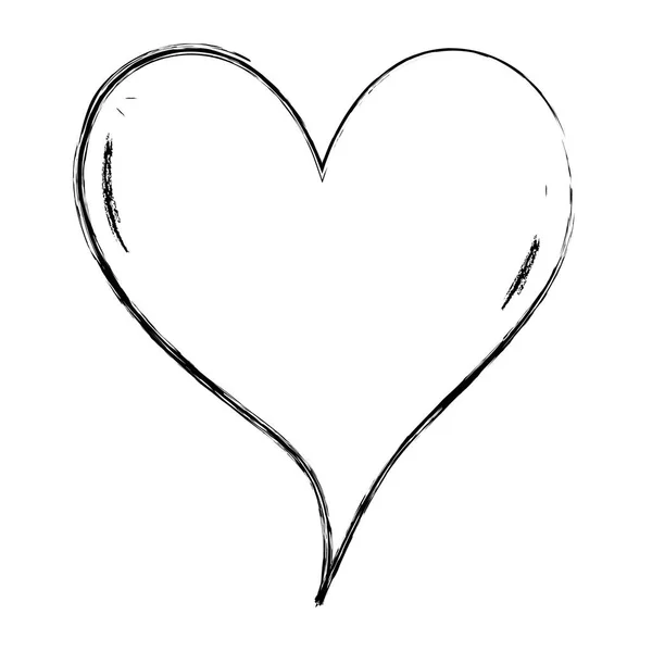 Grunge Niedlich Herz Liebe Symbol Symbol Vektor Illustration — Stockvektor