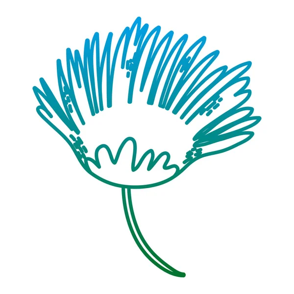 Χαριτωμένο Εξωτικό Λουλούδι Υποβαθμισμένων Γραμμή Πέταλα Στυλ Εικονογράφηση Διάνυσμα — Διανυσματικό Αρχείο