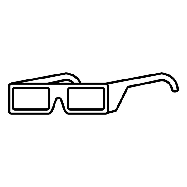 Linie Brille Objekt Kino Unterhaltung Vektor Illustration — Stockvektor