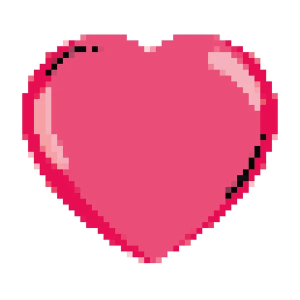Pixelato Bellezza Cuore Amore Simbolo Vettore Illustrazione — Vettoriale Stock