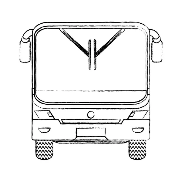 Grunge Bus Avant Transport Urbain Illustration Vectorielle Passagers — Image vectorielle