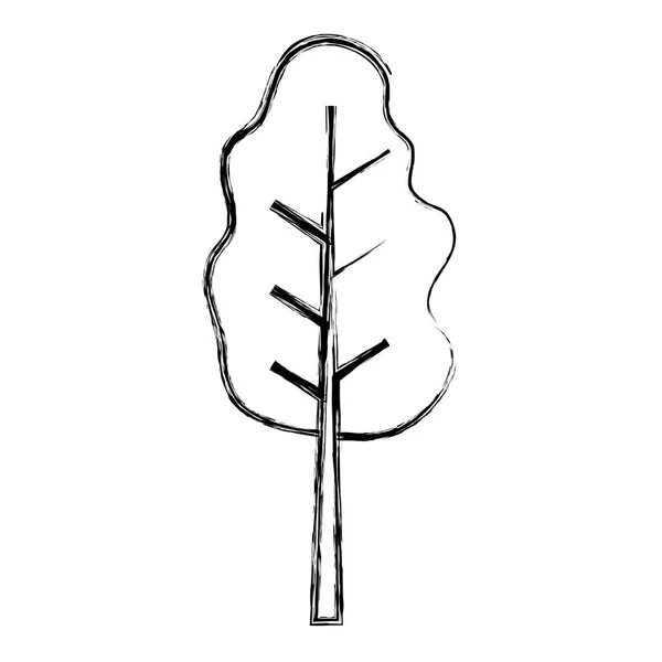 Grunge Doğa Ağaç Sap Ile Dalları Vektör Çizim Bırakır — Stok Vektör