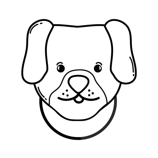 Line Cute Dog Head Pet Animal Vector Illustration — Stock Vector