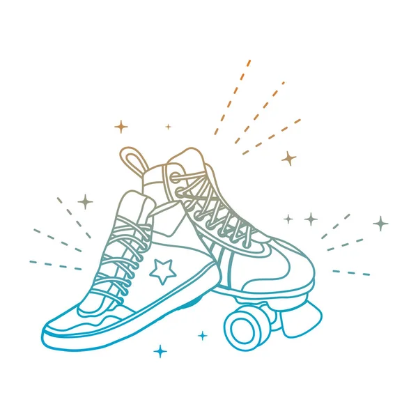 Línea Degradada Patín Estilo Moda Zapatilla Deporte Vector Ilustración — Archivo Imágenes Vectoriales