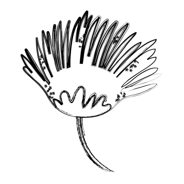 Гранж Милый Экзотический Цветок Лепестками Стиль Векторной Иллюстрации — стоковый вектор