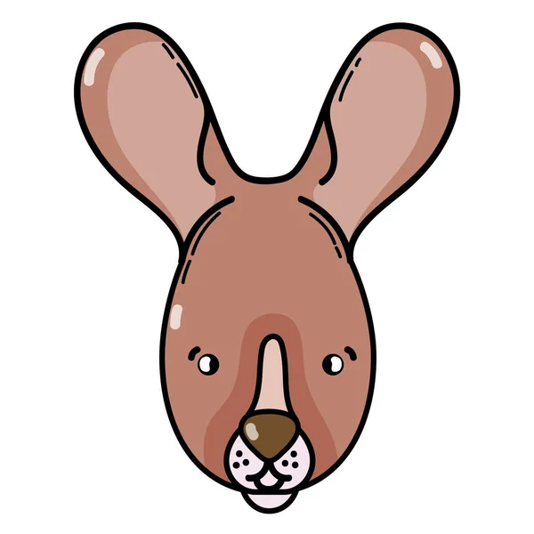 Illustration Vectorielle Animale Sauvage Mignonne Tête Lapin — Image vectorielle