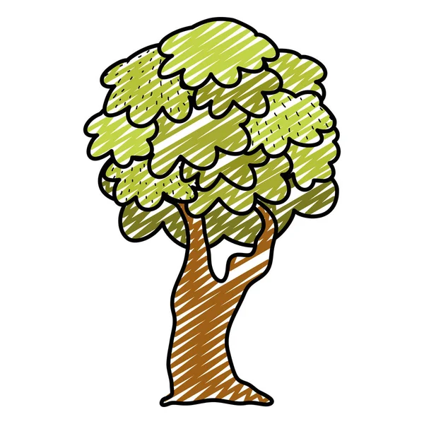 Doodle Ομορφιά Κλαδιά Δέντρου Φύλλα Και Κοτσάνι Εικονογράφηση Διάνυσμα — Διανυσματικό Αρχείο